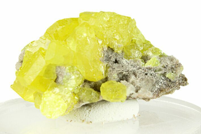 Lemon-Yellow Sulfur Crystal Cluster - Italy #293249